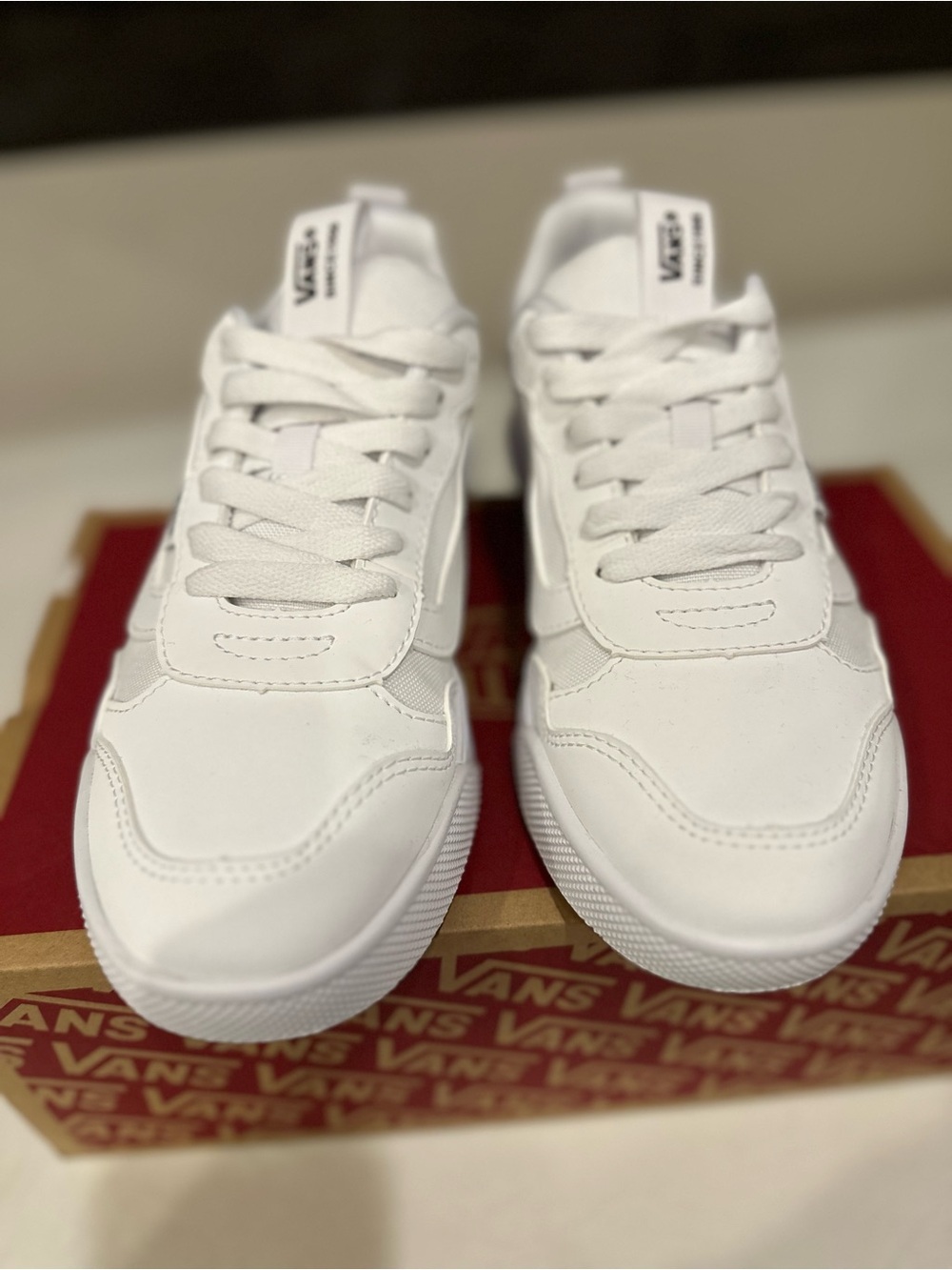 Vans Women’s All-White Low-Top Sneakers - Picture 2 of 4